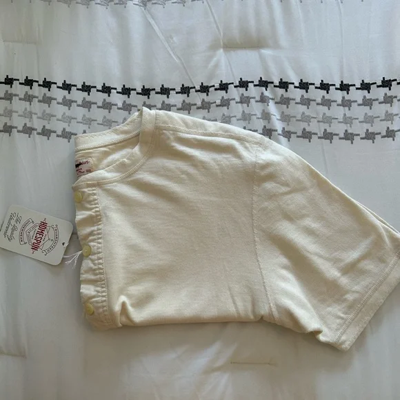 NWT J.Crew x Homespun Knitwear S/S Coalminer Henley in Natural Ivory, Slim Fit - Picture 2 of 4